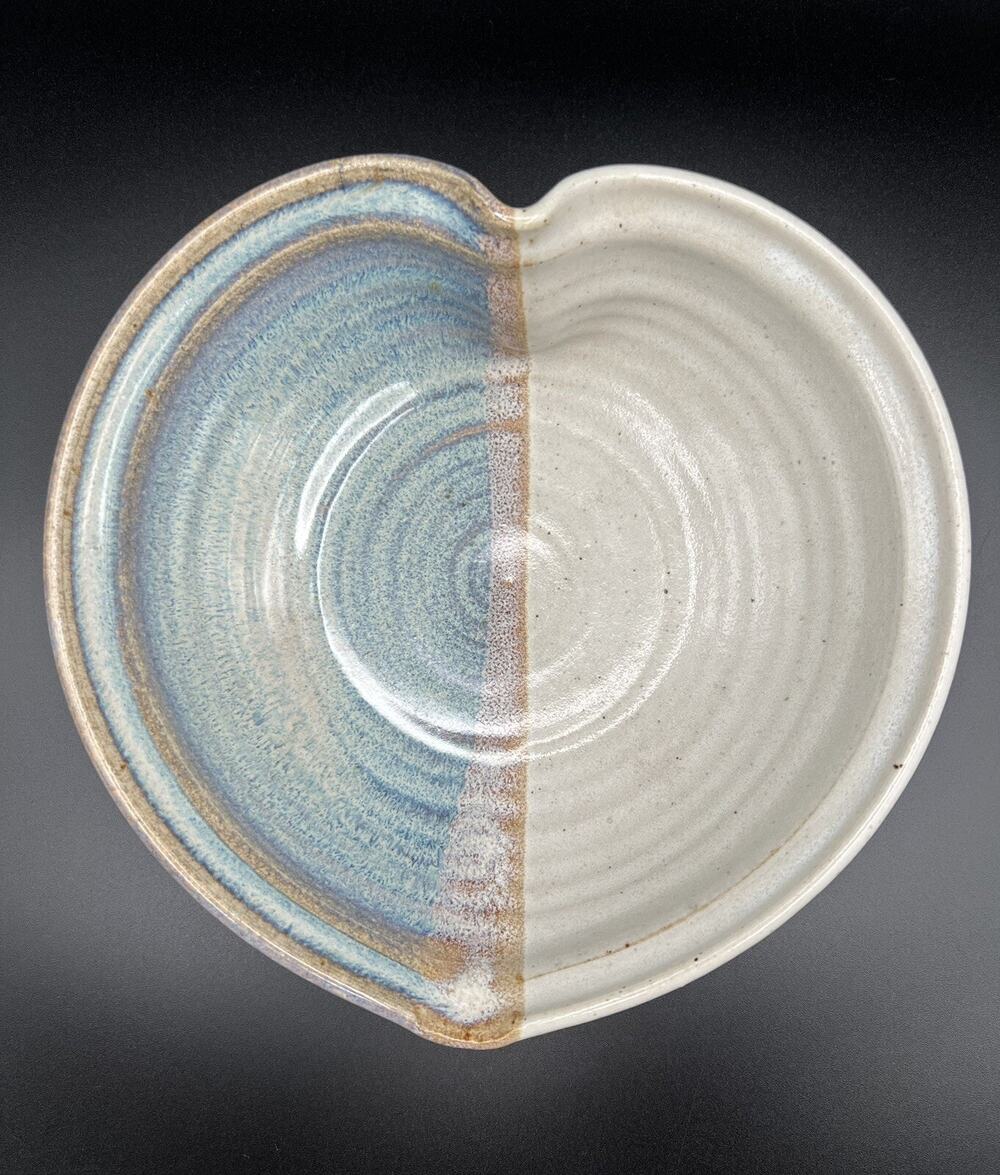 Clay In Motion Neher Pottery Glazed Heart Shaped Bowl 8” Vintage 1989 Signed